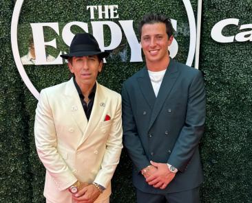 Sean Stellato and Tommy DeVito wear "Ultimate Level of Bespoke" Mohan's Custom Tailors suits at the 2024 ESPYs.